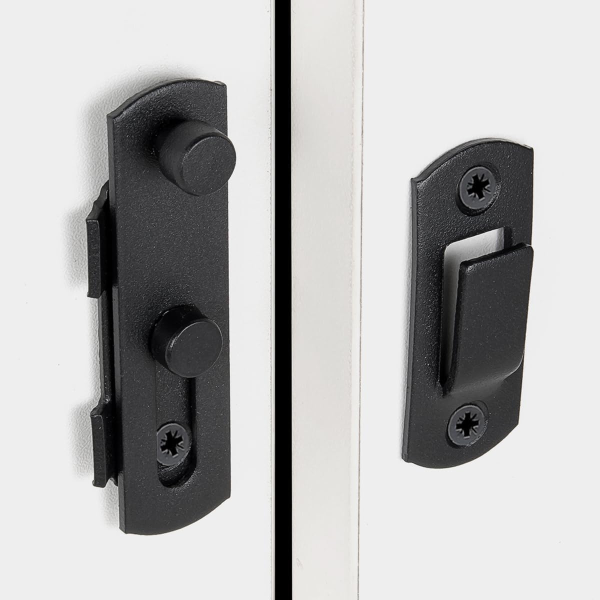 2 Packs Barn Door Latches，2.75” x 2.02” Matte Black Stainless Steel barn gate flip Door Latch Bi-fold Door Lock,Sliding Door Antique Lock Gate Latches Wine Cabinet Closet Door Latches  Small_Matte - Image 4
