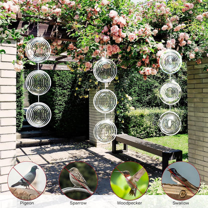Bird Deterrents for Outside, Reflective 3D Stainless Steel Wind Spinners, Garden Decor, Bird Scare Devices to Keep Woodpeckers, Pigeons Away from Your House, Patio, Orchards - Image 3