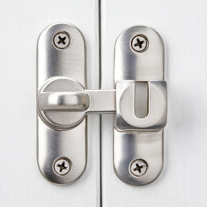 Silvery Barn Door Latches,90/180 Degree Gate Lock,Flip Gate Latches Hardware,Zinc Alloy Right Angle Door Lock Latch,Door Security Sliding Door Latch Lock for Cabinets,Bathroom Silvery_1 Pack - Image 4