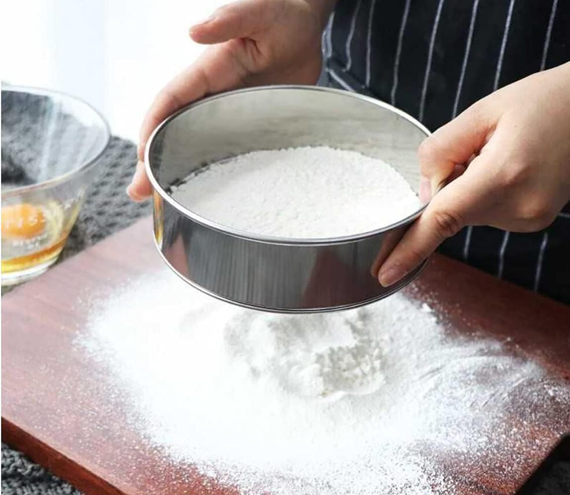 6 Inch Small Tamis, 18/8 60 Mini Fine Mesh Flour Sieve Flour Sifter Round Stainless Steel Flour Sieve - Image 3