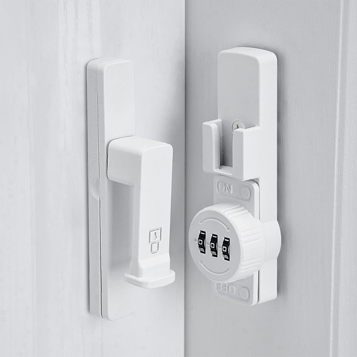 White 90 Degree Barn Door Lock,Mechanical Password Lock,Flip Latch with Combination,3 Digit Password Keyless,Protect Privacy,for Barn Door,Windows,Garden,Cabinets,Bathroom,and Sliding Door  90  90 - Image 4