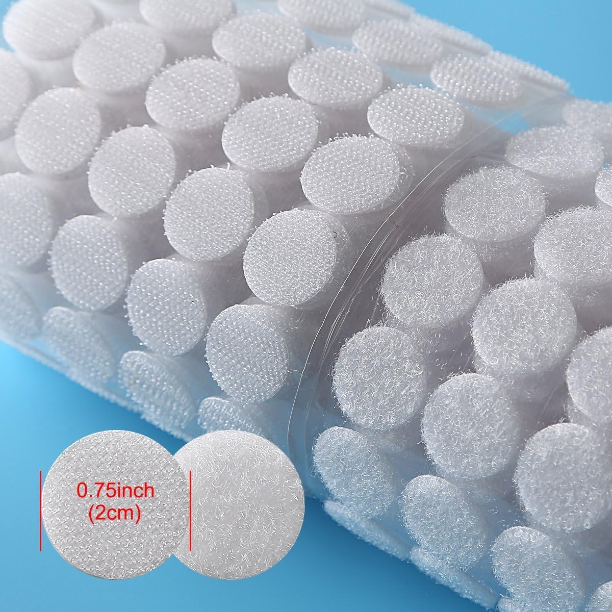 1000pcs Hook and Loop Dots 3/4 in Diameter Sticky Back Dots Heavy Duty Self Adhesive Dot Tapes for School Classroom(White) - Image 2