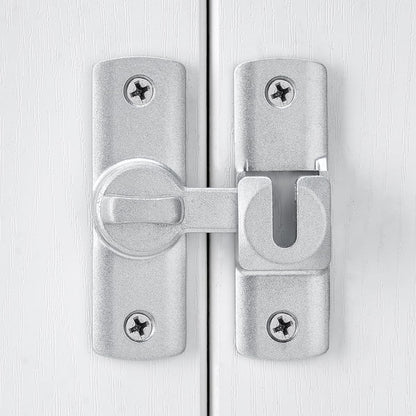 Silvery Barn Door Latches,90/180 Degree Gate Lock,Aluminum Alloy Right Angle Door Lock Latch,Flip Gate Latches Hardware,Door Security Sliding Door Latch Lock fo Cabinets,Barn Door,Bathroom  Silvery - Image 3