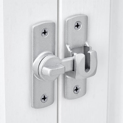 Silvery Barn Door Latches,90/180 Degree Gate Lock,Aluminum Alloy Right Angle Door Lock Latch,Flip Gate Latches Hardware,Door Security Sliding Door Latch Lock fo Cabinets,Barn Door,Bathroom  Silvery - Image 4