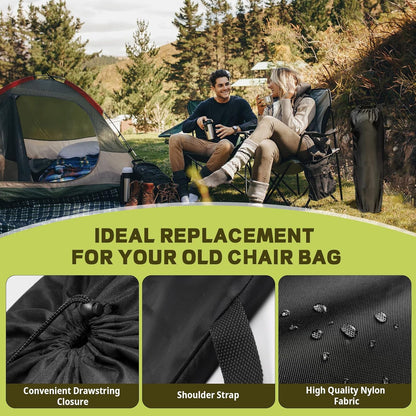Camping Chair Replacement Bag for Coleman Portable Folding Chair Carry Bag with Shoulder Strap, Protective Carrying Chair Bag for Travel Outdoor Camping Sports, Black (Chair is Not Included) - Image 3