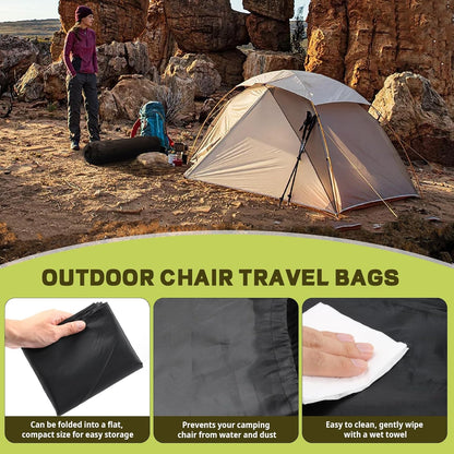 Camping Chair Replacement Bag for Coleman Portable Folding Chair Carry Bag with Shoulder Strap, Protective Carrying Chair Bag for Travel Outdoor Camping Sports, Black (Chair is Not Included) - Image 4