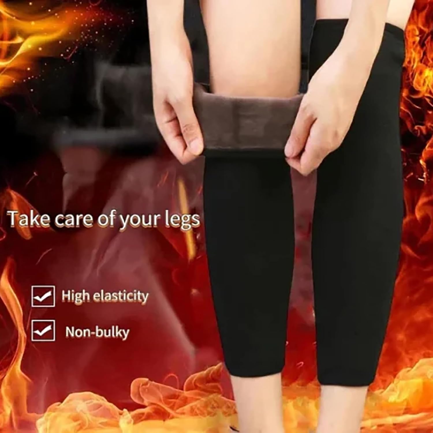Cashmere Leg Warmer, Winter Warm Knitted Over Knee High Leg Warmer, Warm Thermal Knee Compression Sleeve - Image 2