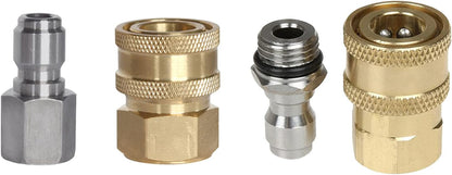 2 Pcs Pressure Washer Adapter 3/8 1/4 Inch Quick Connect Fittings Stainless Steel Pressure Washer Fittings Easy To Use Garden Hose To Pressure Washer Adapter 3/8 1/4 Quick Connect Converter - Image 3