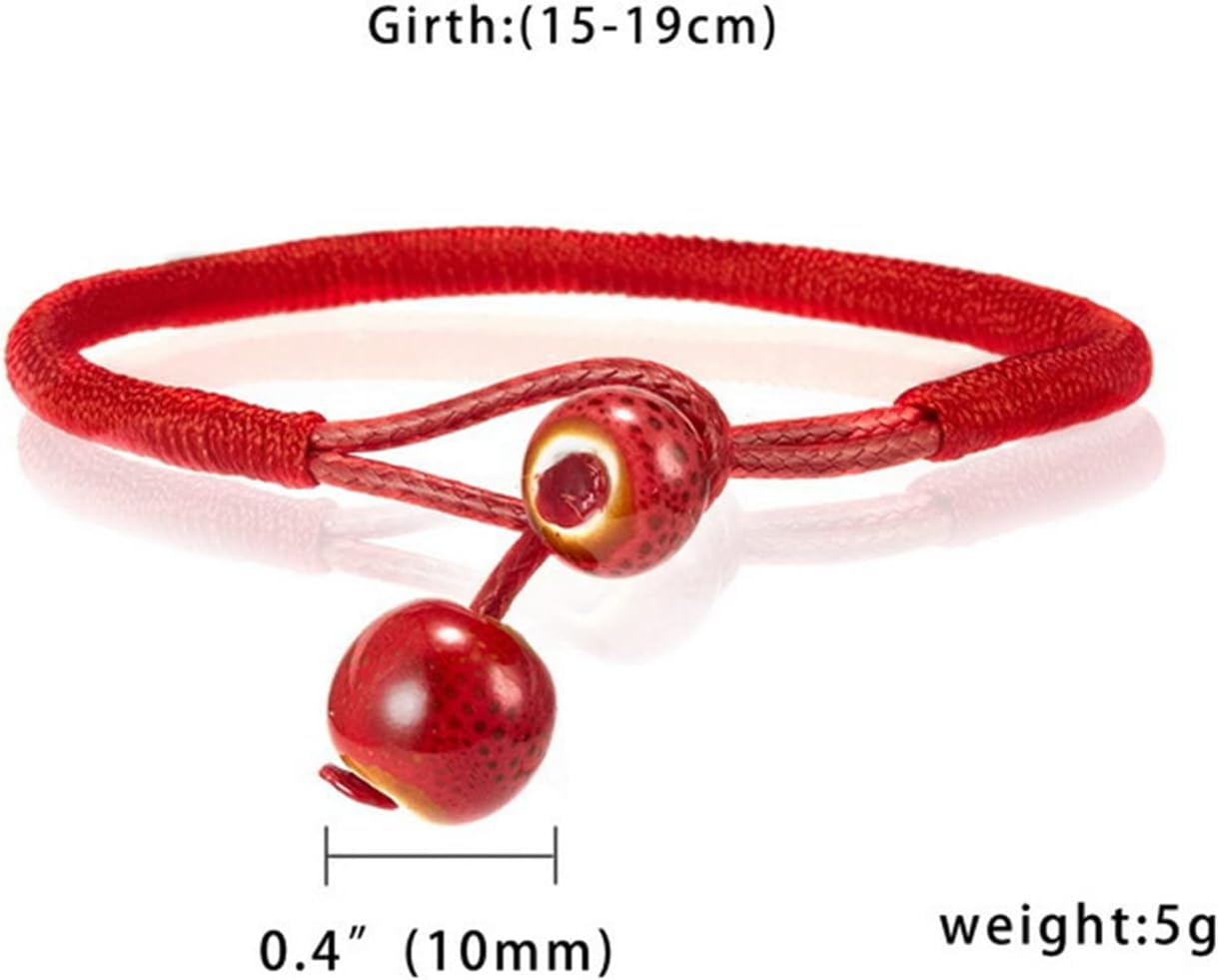 Men Women Lucky Ceramic Bead Red String Bracelet Hand Braided Bangle Durable and Useful - Image 4