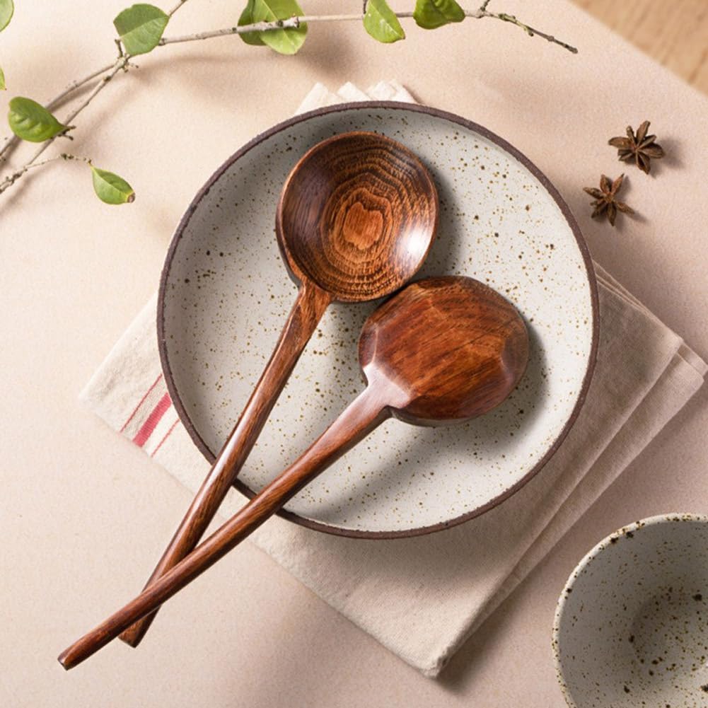 Wood Cooking spoon, 1PC 10.8 inches Long Handle Spoons for Mixing,Tasting Stirring food, Large Wooden Cooking Utensils for Cooking and Crafts - Image 2