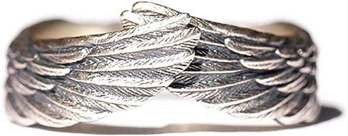 JZ.FZSEDQ Wings Ring Fashion Creative Feather Angel Ring Open Adjustable Guardian Ring for Women - Image 2
