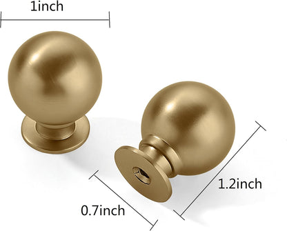 10 Pack 1 Inch Vintage Ball Champagne Bronze Cabinet Knobs Kitchen Cabinet Hardware Satin Brass Drawer Knobs Pulls for Drawers.  Champagne Bronze   Knob   Champagne Bronze   Knob - Image 2