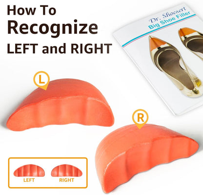 Dr. Scholl's Shoe Filler Inserts - Toe Cushions Make Shoes Fit, Half-Sizes Adjust Too Big for High Heels, Dress, Casual & Flats - 2 Pairs (Orange - Round) Orange  Orange - Image 2