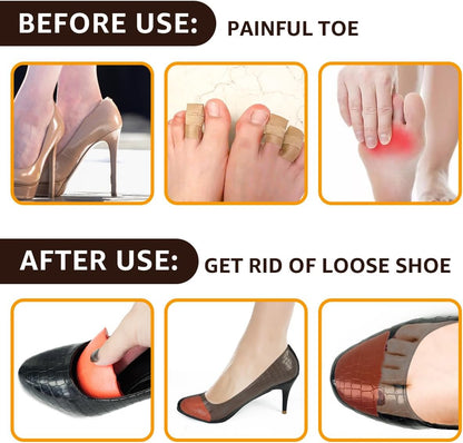 Dr. Scholl's Shoe Filler Inserts - Toe Cushions Make Shoes Fit, Half-Sizes Adjust Too Big for High Heels, Dress, Casual & Flats - 2 Pairs (Orange - Round) Orange  Orange - Image 4