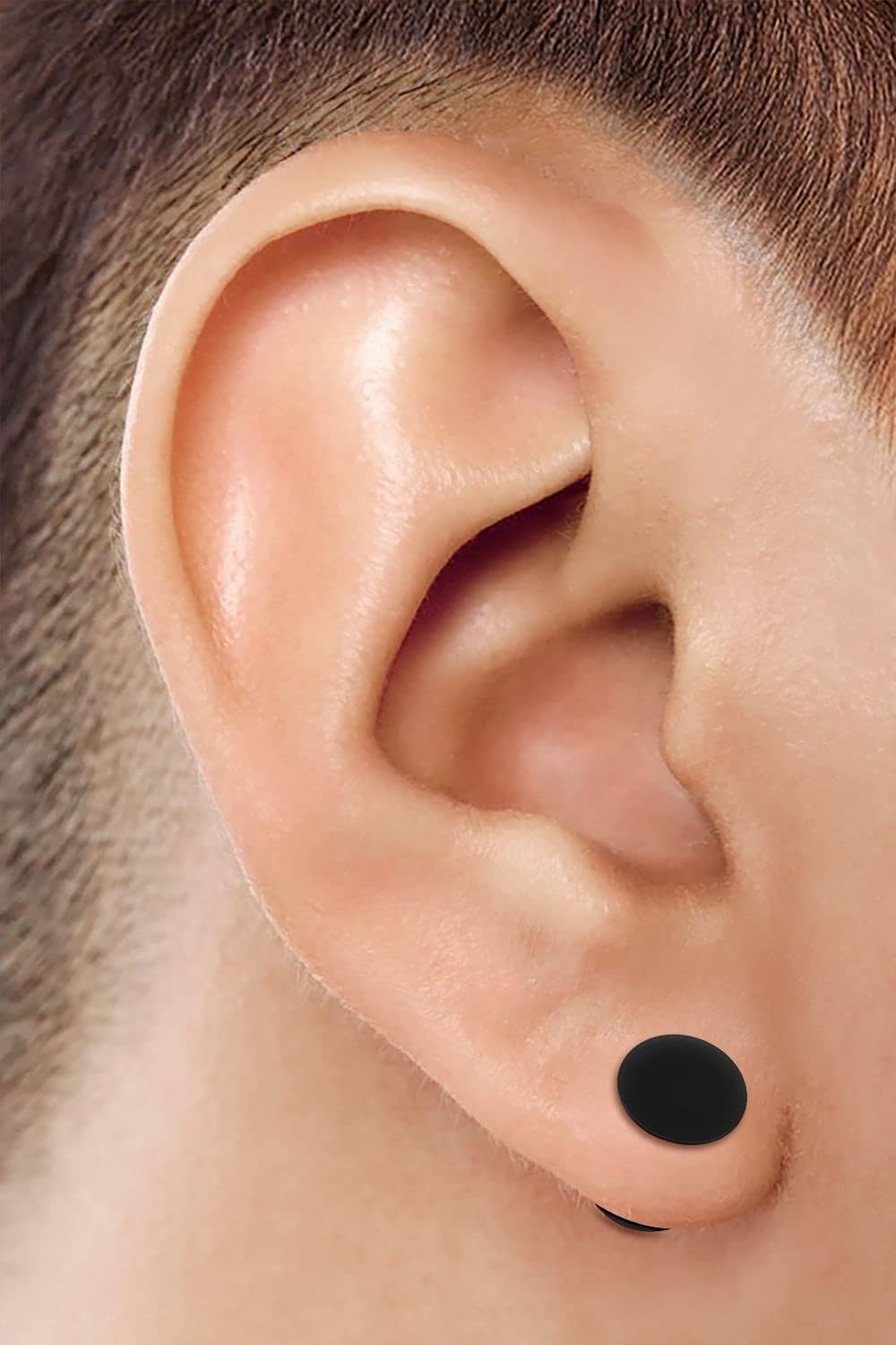 KJM FASHION 6 x Black Silicone Double Flared Ear Stretcher Expander  6pcs 12mm BL SN WT    6pcs 12mm BL SN WT - Image 4