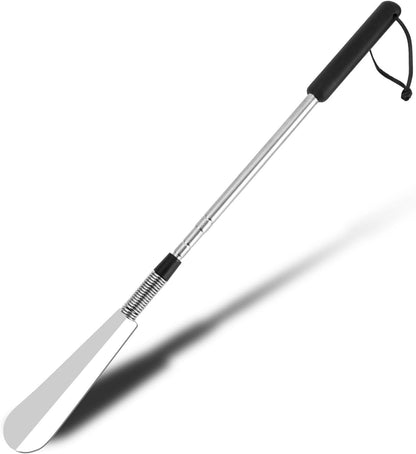 Extendable Shoe Horn, Premium Stainless Steel Adjustable Handle Shoe Lifter with Long Handle Shoehorn Telescopic Travel Shoe Helper Shoe Aid Tools for Women Men Seniors