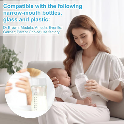 10pcs Narrow Baby Bottle Caps for Dr Brown & Medela Bottles, BPA Free Travel and Storage Baby Bottle Lids Replacement Parts with Sealing Gasket for Ameda Baby Bottles Accessory (White)  White    White - Image 4
