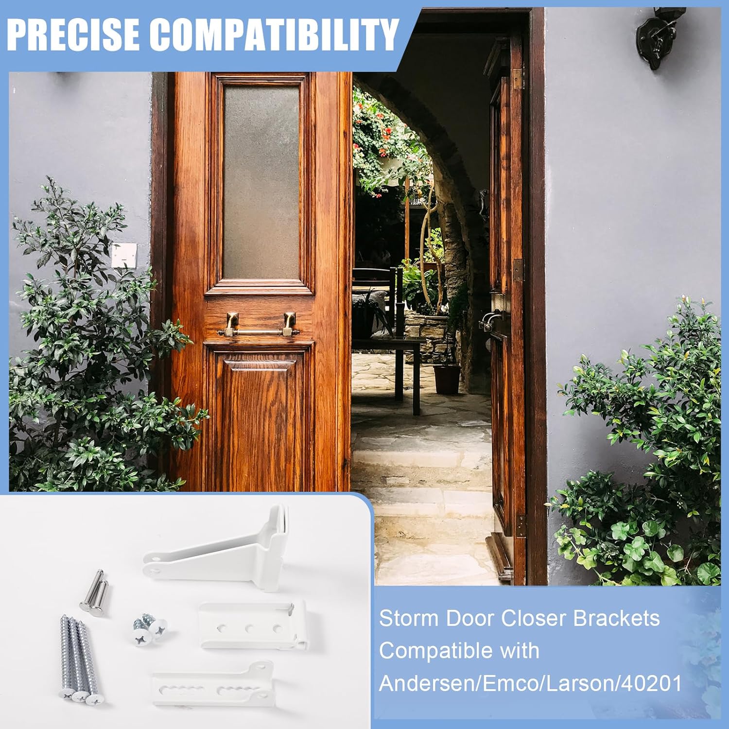 Storm Door Closer Bracket?Repair Jamb Bracket Compatible with Andersen?Durable Screen Door Closer Replacement Parts Kits with Emco/Larson/Pella, Protecting Doors from Damage from Strong Winds (White) - Image 3