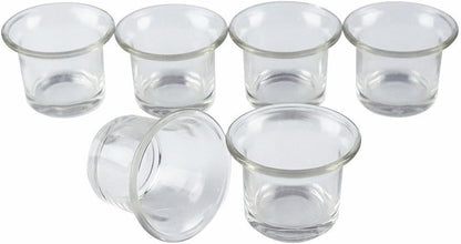 Clear Chunky Glass Lip Votive Candle Holders Tealight Votive Cups for Wedding Proposal, Spa, Aromatherapy, Meditation, 6 Counts by Shxstore Clear