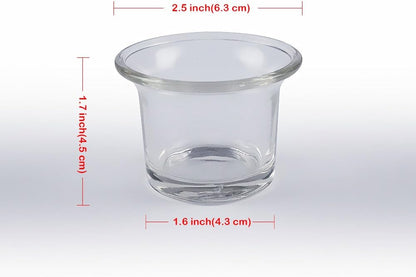 Clear Chunky Glass Lip Votive Candle Holders Tealight Votive Cups for Wedding Proposal, Spa, Aromatherapy, Meditation, 6 Counts by Shxstore Clear - Image 2