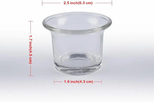 Clear Chunky Glass Lip Votive Candle Holders Tealight Votive Cups for Wedding Proposal, Spa, Aromatherapy, Meditation, 6 Counts by Shxstore Clear - Image 2