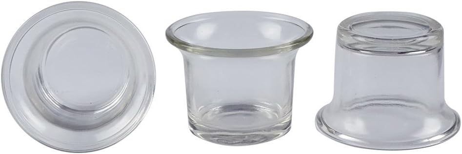 Clear Chunky Glass Lip Votive Candle Holders Tealight Votive Cups for Wedding Proposal, Spa, Aromatherapy, Meditation, 6 Counts by Shxstore Clear - Image 3