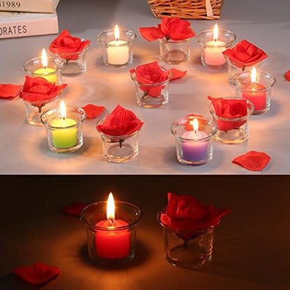 Clear Chunky Glass Lip Votive Candle Holders Tealight Votive Cups for Wedding Proposal, Spa, Aromatherapy, Meditation, 6 Counts by Shxstore Clear - Image 4