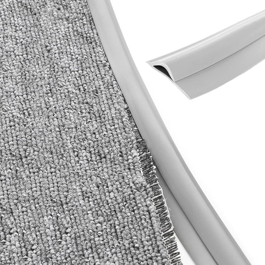 Carpet Edge Binding Trim, Self Adhesive Grey Floor Transition Strip/Rugs Edging Bar for Indoor Doormat Protect, Flexible PVC Seal Molding for Robot Vacuum Cleaner (700cm (23ft))   700cm (23ft)