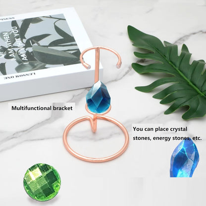 4 Pieces Small Crystal Rod Display Stand - Elegant Iron Gemstone and Mineral Holder, Geode Holder for Small Gemstone Crystal Mineral Agate Two Sizes 2.4x3.7 Inch 3.38×5.11 Inch Size (silver, large) - Image 3