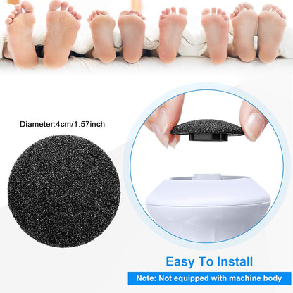 20 Pieces Regular Coarse Replacement Pads for Portable Electric Foot Grinder Foot File Refills Vacuum Adsorption Electric Callus Remover Hard Skin Grind Head for Cracked Heels Dead Skin (Black, Gray) - Image 2