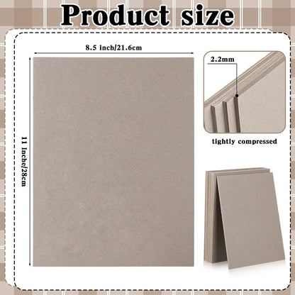 20 Pcs Book Board, Binders Board Chipboard Designer Bookboard Heavy Duty Chipboard Sheets Bookbinding Supplies for Book Binding Materials Cover(8.5 x 11 in,80 Pt) kraft  8.5 x 11 Inch,80 Pt - Image 3
