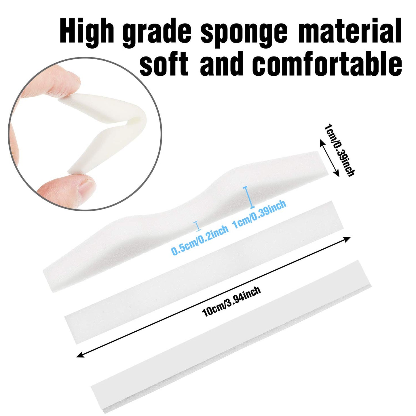 50 Pcs Microfiber Memory Foam Nose Bridge Pads Anti Fog Self Adhesive Protection Nose Cushion Sponge Strip Seal - Image 3