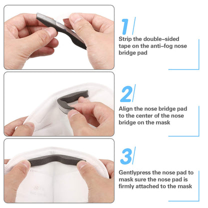 50 Pcs Microfiber Memory Foam Nose Bridge Pads Anti Fog Self Adhesive Protection Nose Cushion Sponge Strip Seal - Image 4