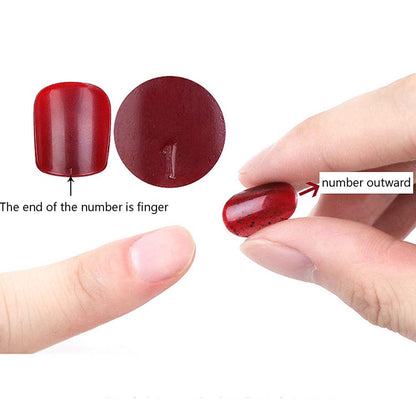 Red Press on Nails Coffin Shape Fake Nails Long False Nails with Cat Eye Design Glitter Glue on Nails for Women 24PCS 522 red 0.04 Fl Oz (Pack of 24) - Image 4