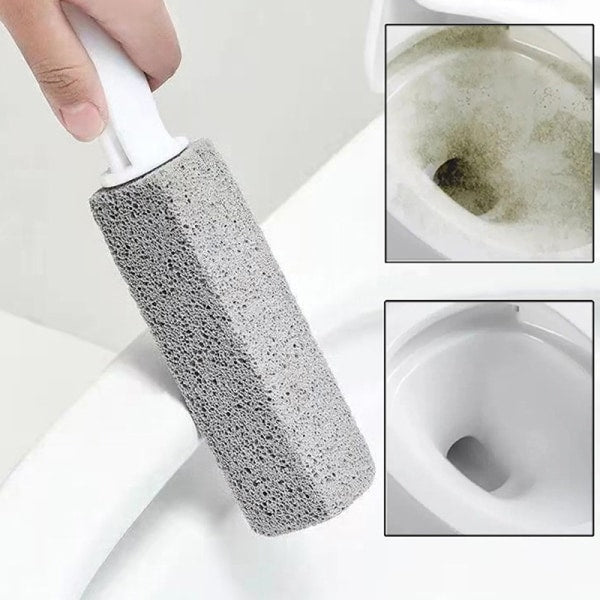 Pumice Toilet Brush Household Toilet Bowl Cleaning Limesc - Gray 3.8*3.8*23.5CM - Image 2