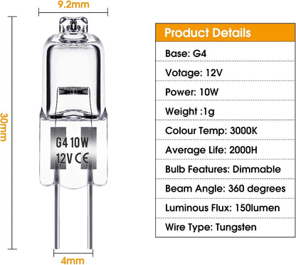 G4 halogen lamps 10W 12V - Warm white - 20-pack 10W 20pcs 10W - Image 4