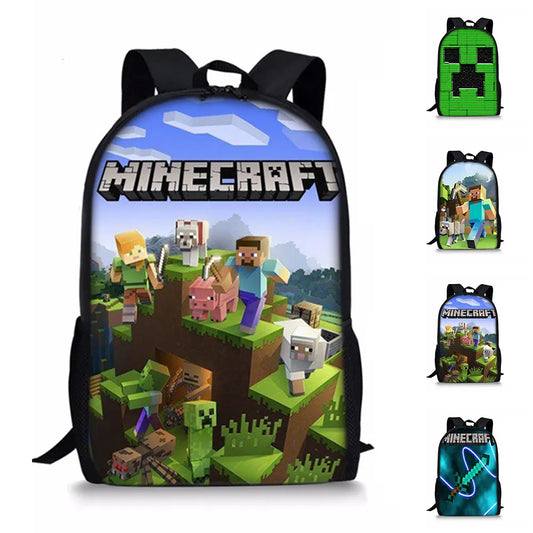 Minecraft-themed children's backpack, school bag, shoulder bag A - Image 2