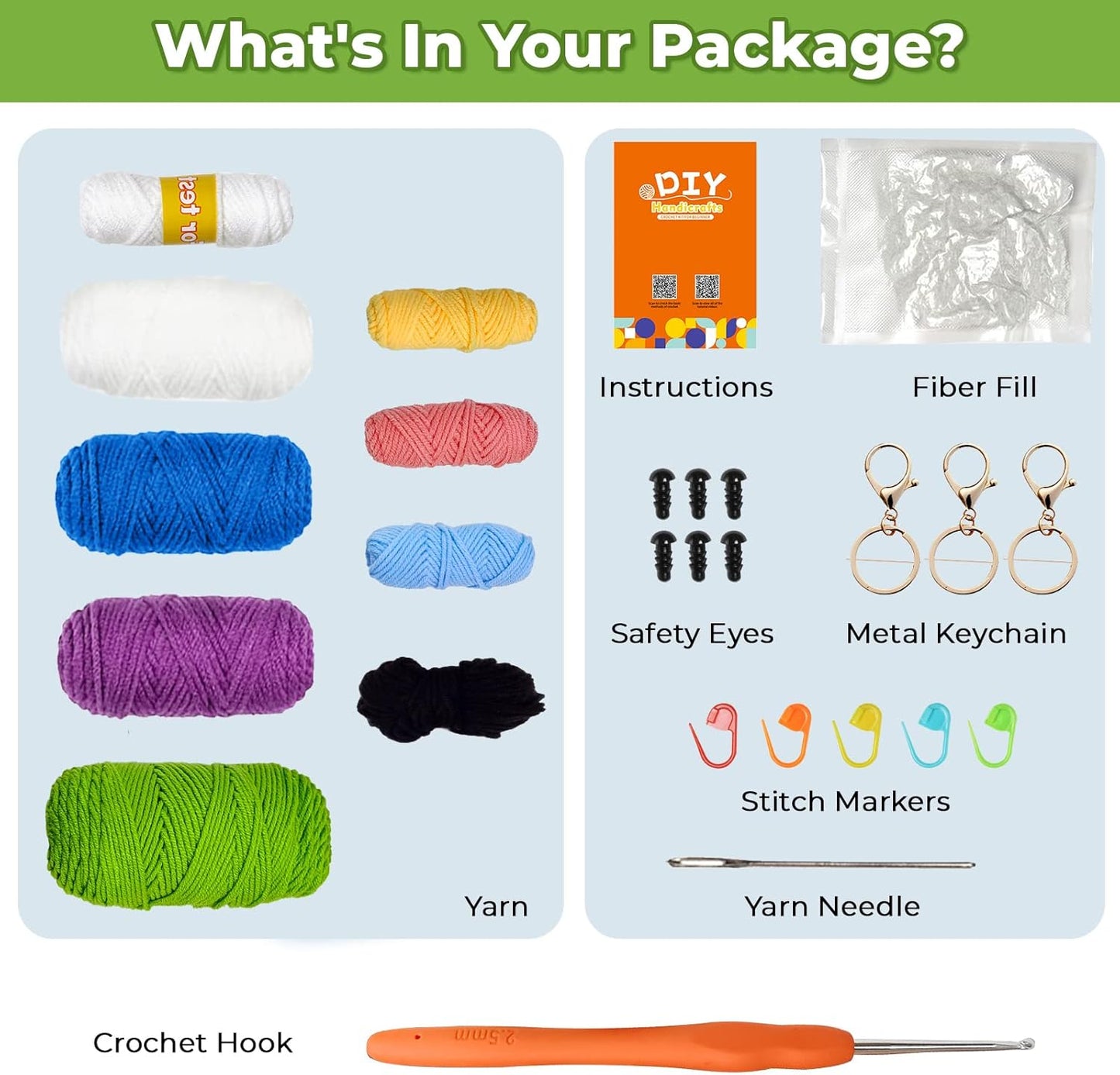 Crochet Kit for Beginners Pattern Animals Owl Penguin Frog with Yarn Hook Accessories - Image 3