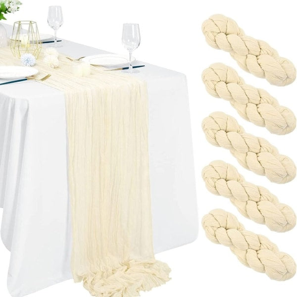 Light Green Cheesecloth Table Runner Loose-woven Runner - Image 6