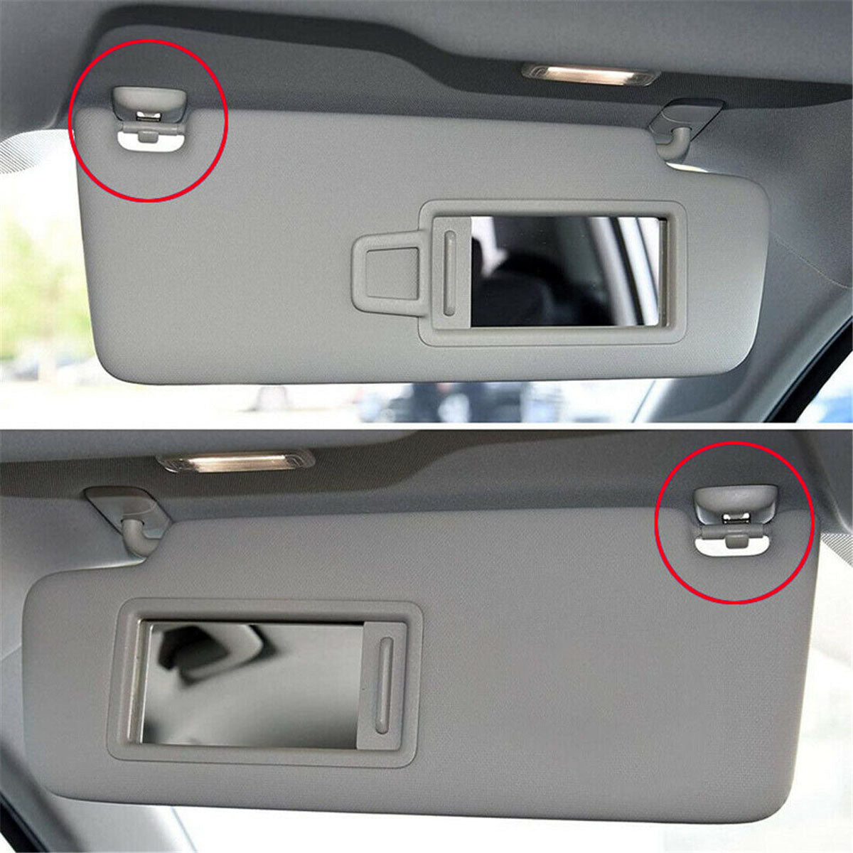 2x Sun Visor Clip Hook Mount Holder Compatible with Audi A1 A3 A4 A5 Q3 Q5 B6 B7 B8 - Image 3