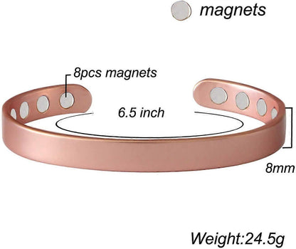 PIAO Copper Magnetic Bracelet for Men and Women, Relieves Arthritis, Carpal Tunnel Syndrome and Joint Pain. Copper Magnetic Bracelet for Men and Women 8pcs Magnets - Image 2