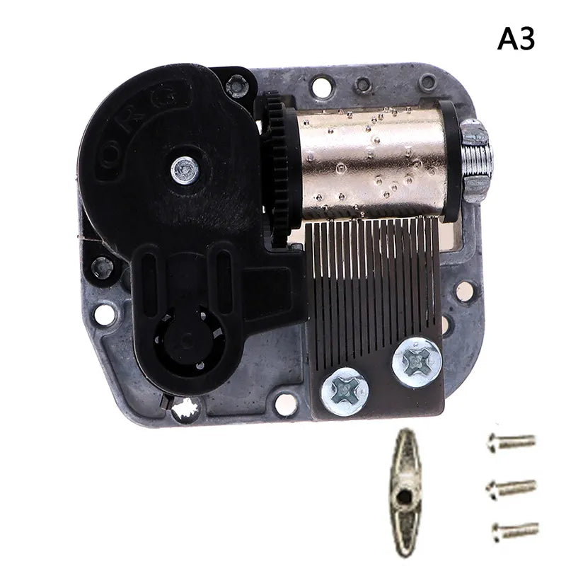 Mechanical DIY Music Box Sankyo Musical Movement + Screws + Black A3:Merry Christmas