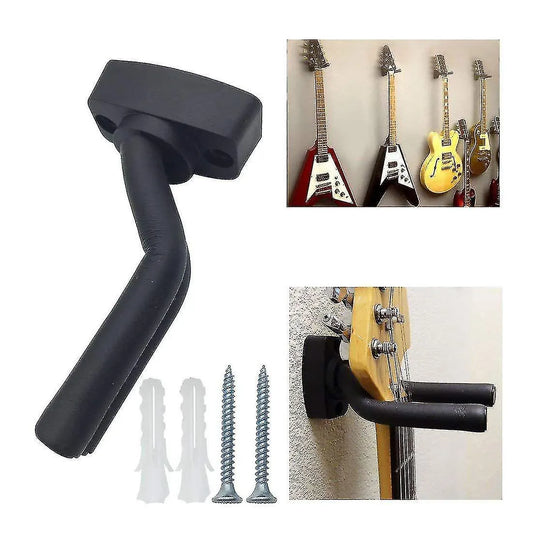 Guitar Hanger Wall Mount 5-Pack Black with Screws Compatible with Guitars - Image 2