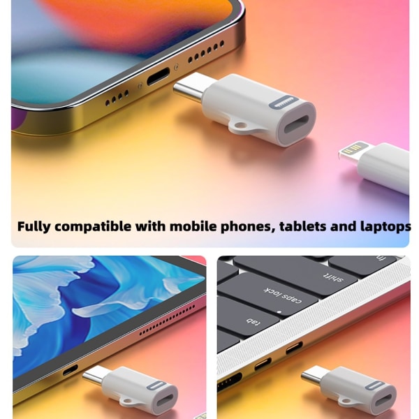 Compatible with iPhone, Lightning to USB-C adapter compatible with e.g. iPhone 15 White - Image 2