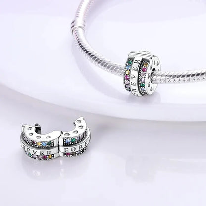 925 Sterling Silver Clip Charms Safety Chain Charm Silicone Stopper Bead Fit Jewelry Making For Bracelet T Diy PTC512 - Image 4