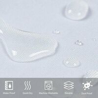 Waterproof Mildew Resistant Shower Curtain, White 200x220cm Fabric Polyester, Compatible with Bathtub or Bathroom, Washable - Image 5
