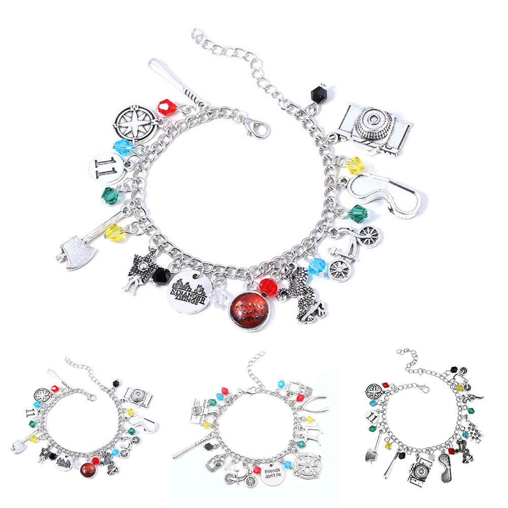 Stranger Things Charm Jewelry Necklace Bracelet Gift for Girls High Quality Silver Tone - Image 2