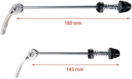 MTB Quick Release Skewer 145mm/180mm Front Rear Wheel Hub Axle QR Clamp Bolt Lever Pair Silver Compatible with Mountain and Road Bike - Image 4