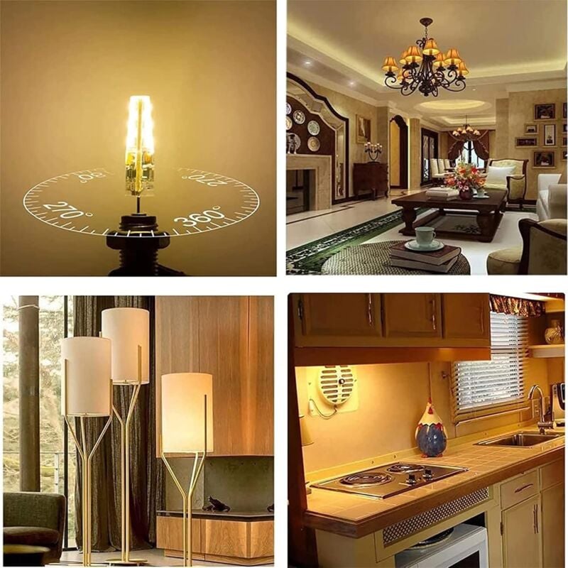 G4 LED Bulbs 6-Pack 5W Warm White 3000K Compatible with Halogen AC/DC 12V No Flicker 360° Beam Angle - Image 5