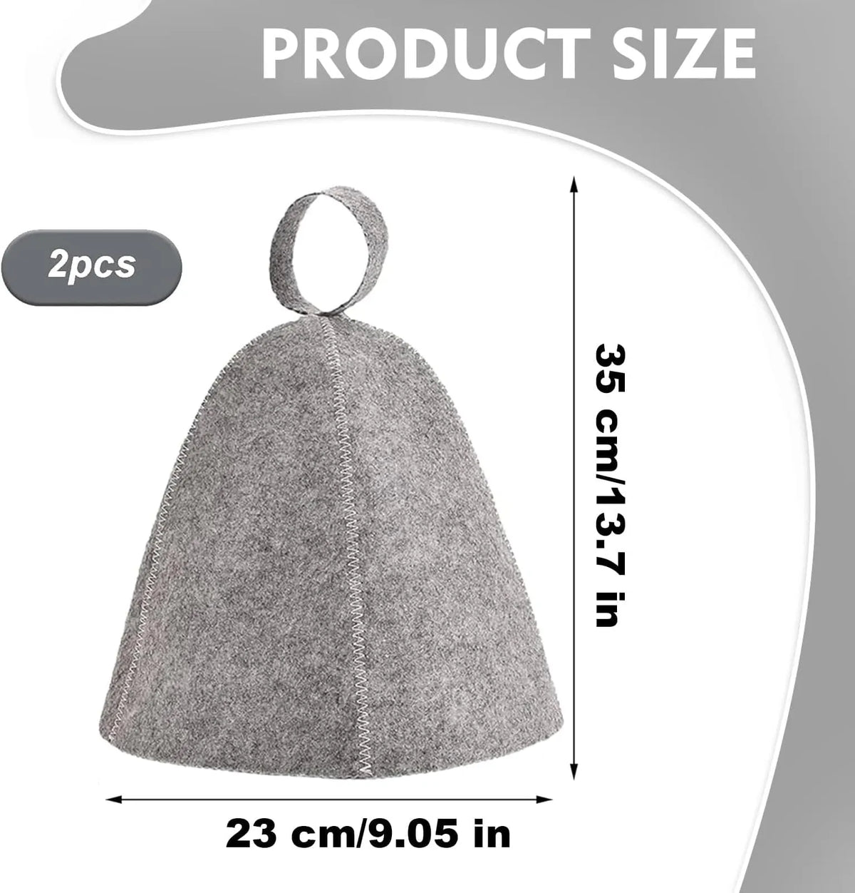 Felt Sauna Hat 2 Pack Natural Wool Comfortable Breathable Accessories Gray and White Jar - Image 2